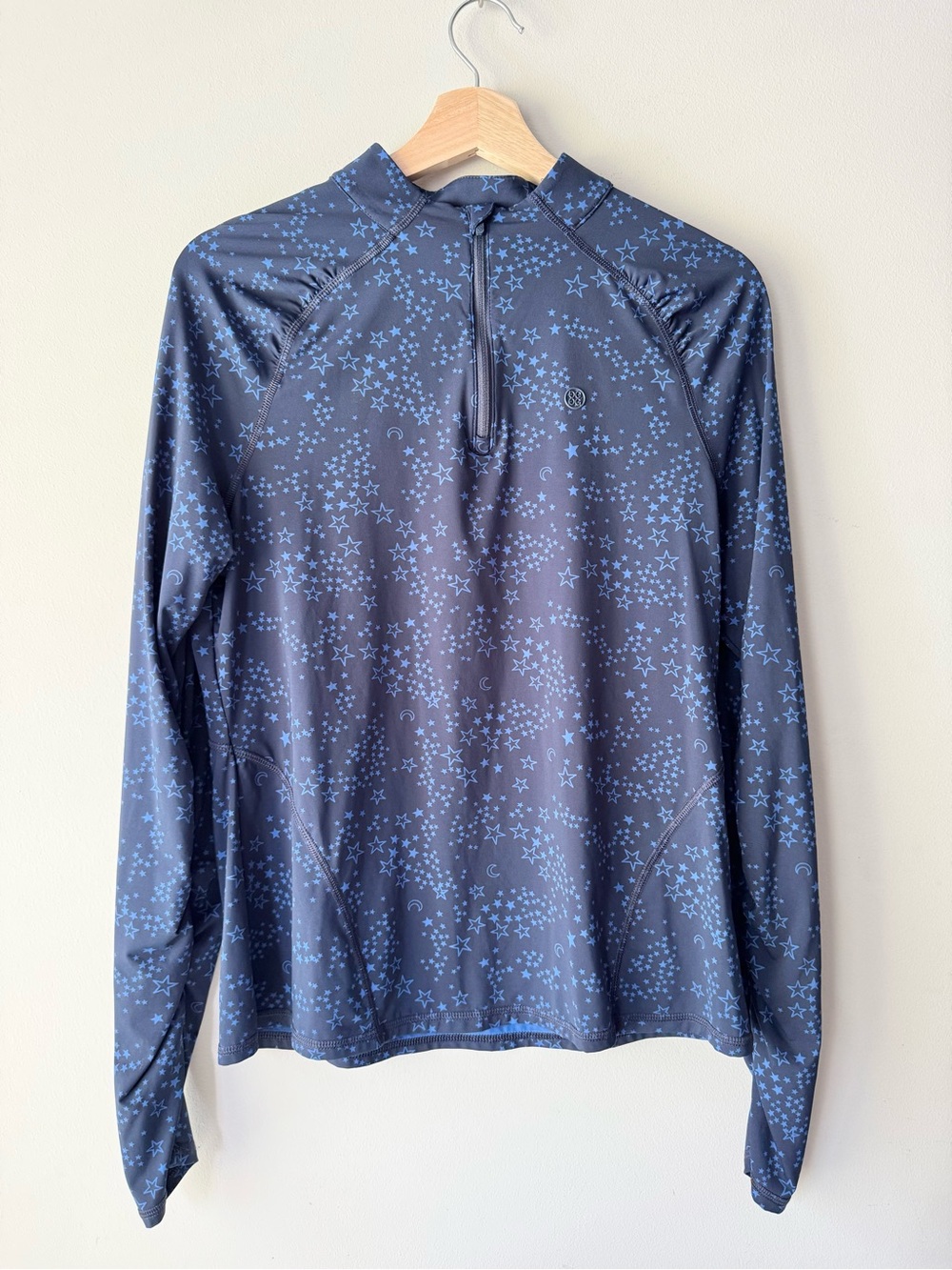 G/FORE Navy Blue Star Print Quarter Zip Golf Pullover